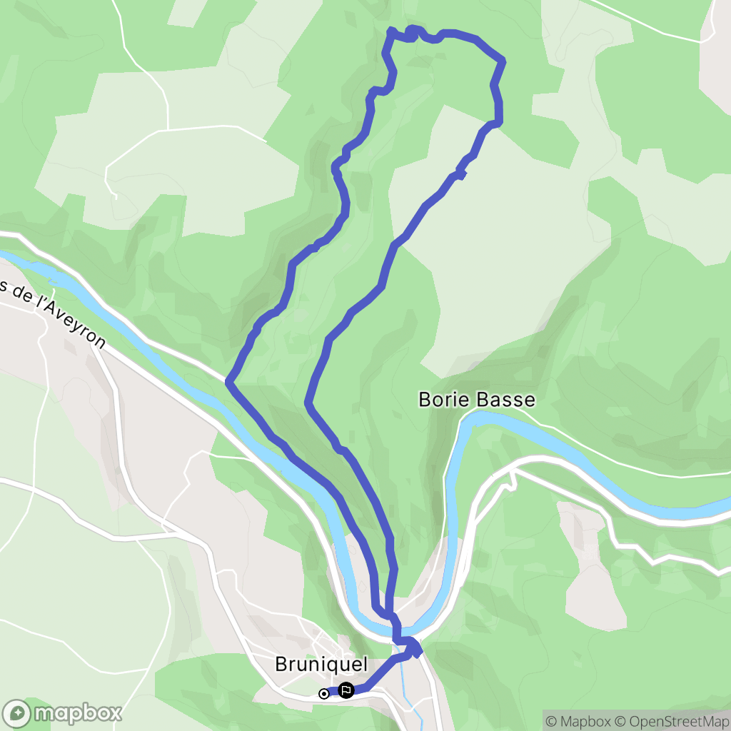 Bruniquel : carte du parcours de randonnée - France