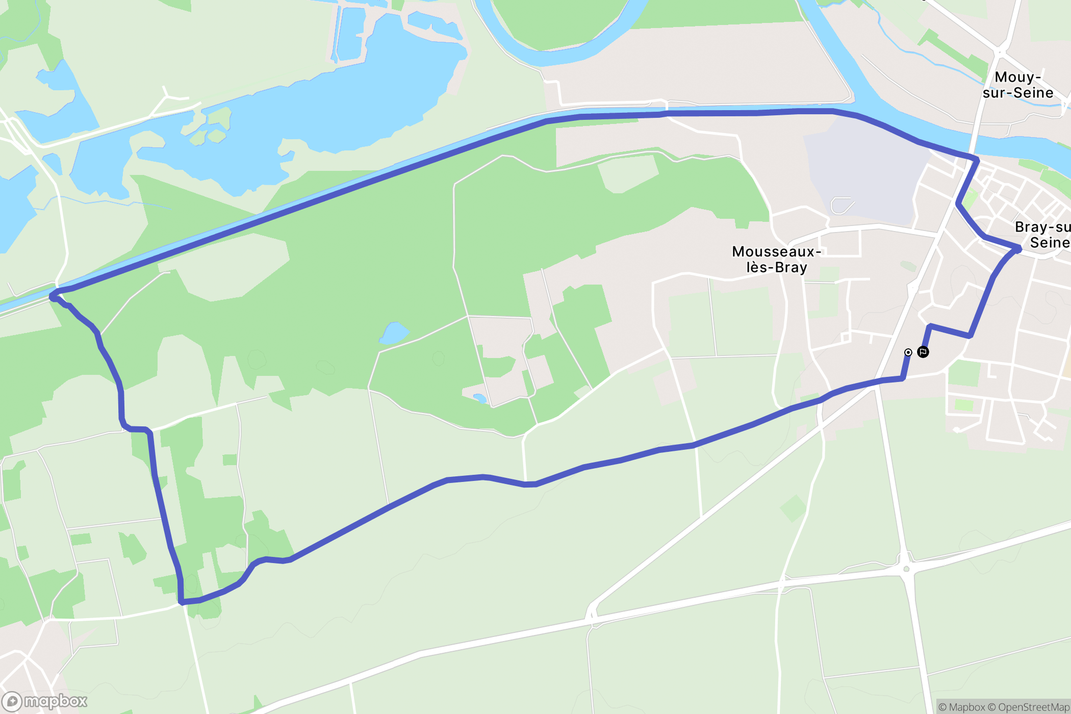 Bray-sur-Seine : carte du parcours de randonnée - France