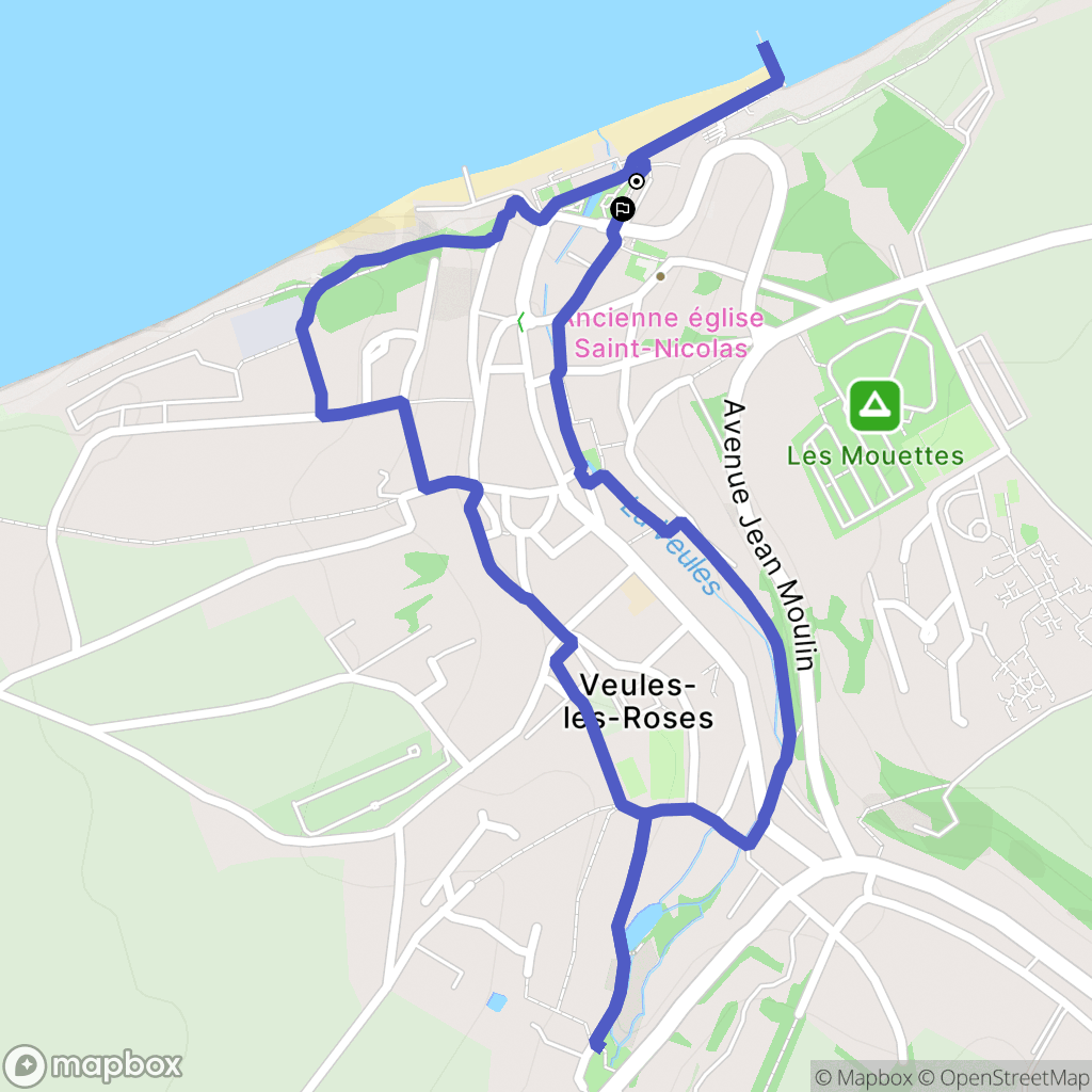Veules-les-Roses : carte du parcours de randonnée - France