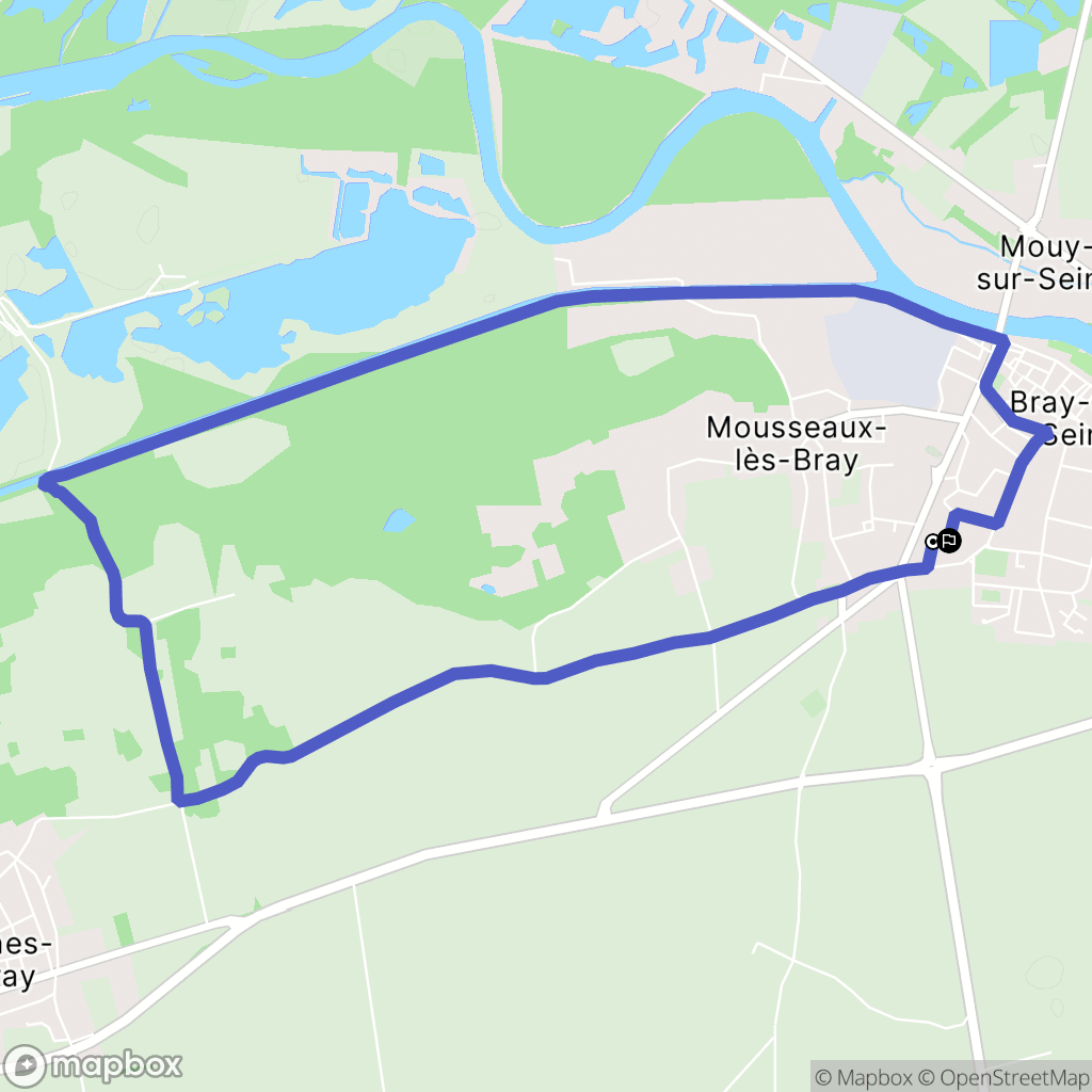 Bray-sur-Seine : carte du parcours de randonnée - France