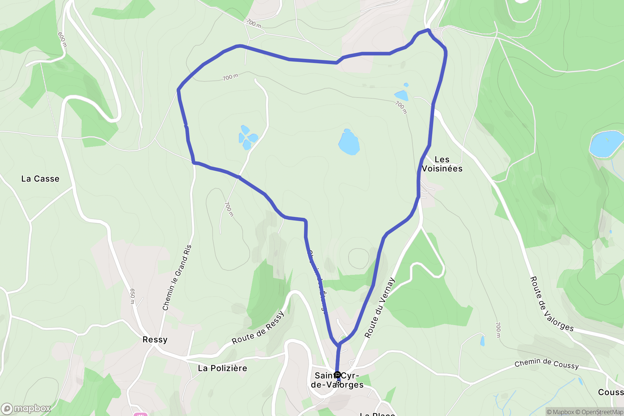 Saint-Cyr-de-Valorges : carte du parcours de randonnée - France