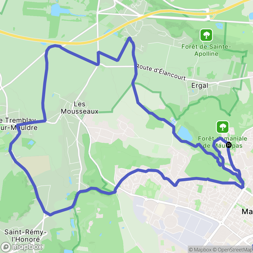 Maurepas : carte du parcours de randonnée - France