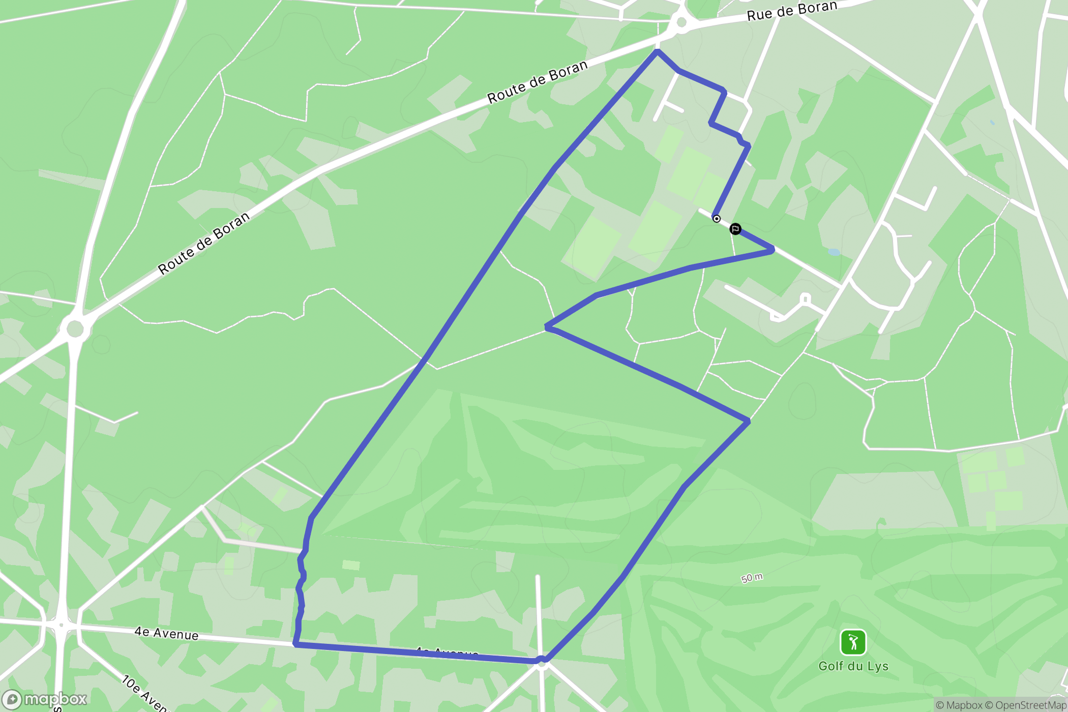 Gouvieux : carte du parcours de randonnée - France