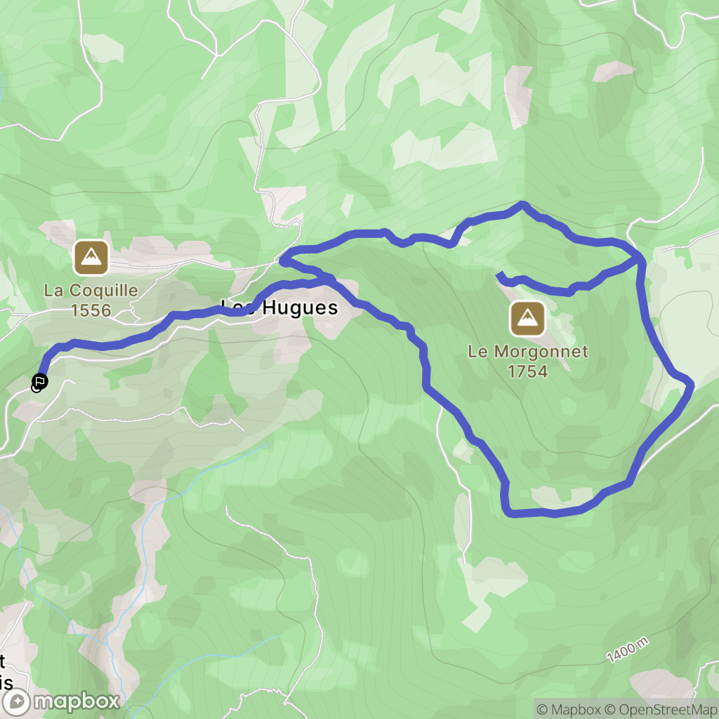 Pontis : carte du parcours de randonnée - France