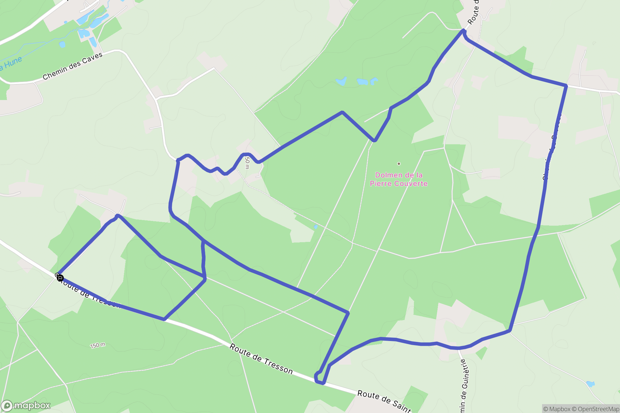 Saint-Mars-de-Locquenay : carte du parcours de randonnée - France