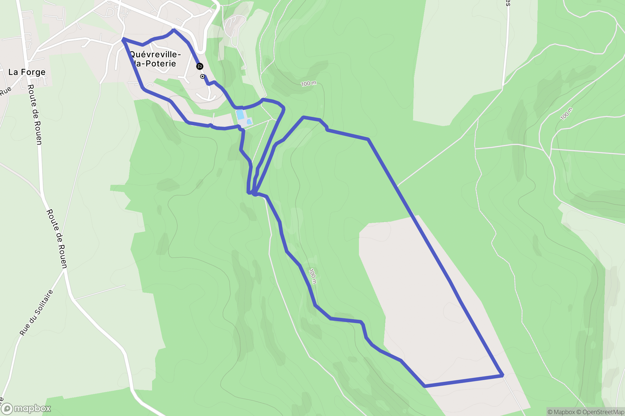 Quévreville-la-Poterie : carte du parcours de randonnée - France