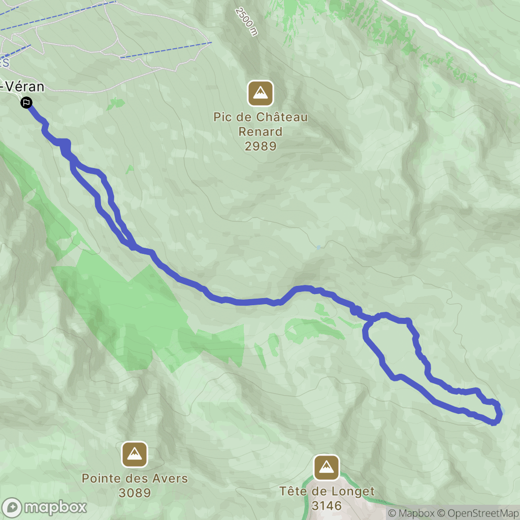Saint-Véran : carte du parcours de randonnée - France