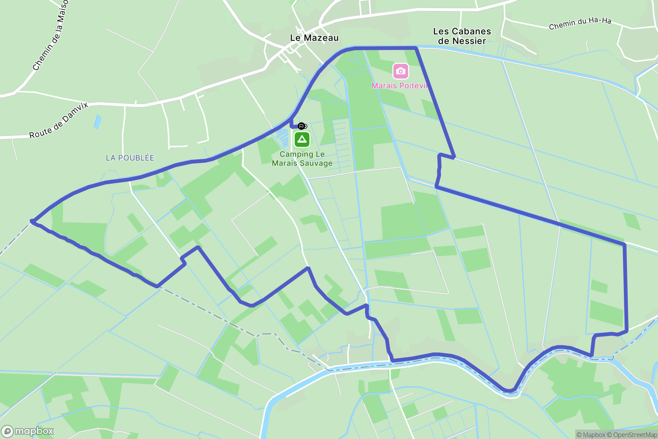 Le Mazeau : carte du parcours de randonnée - France