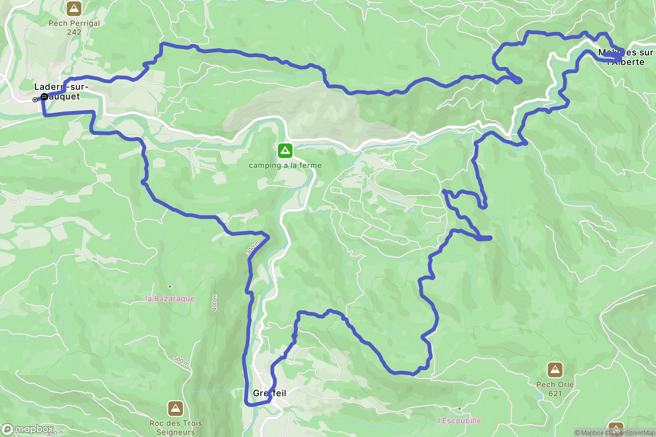 Ladern-sur-Lauquet : carte du parcours de randonnée - France