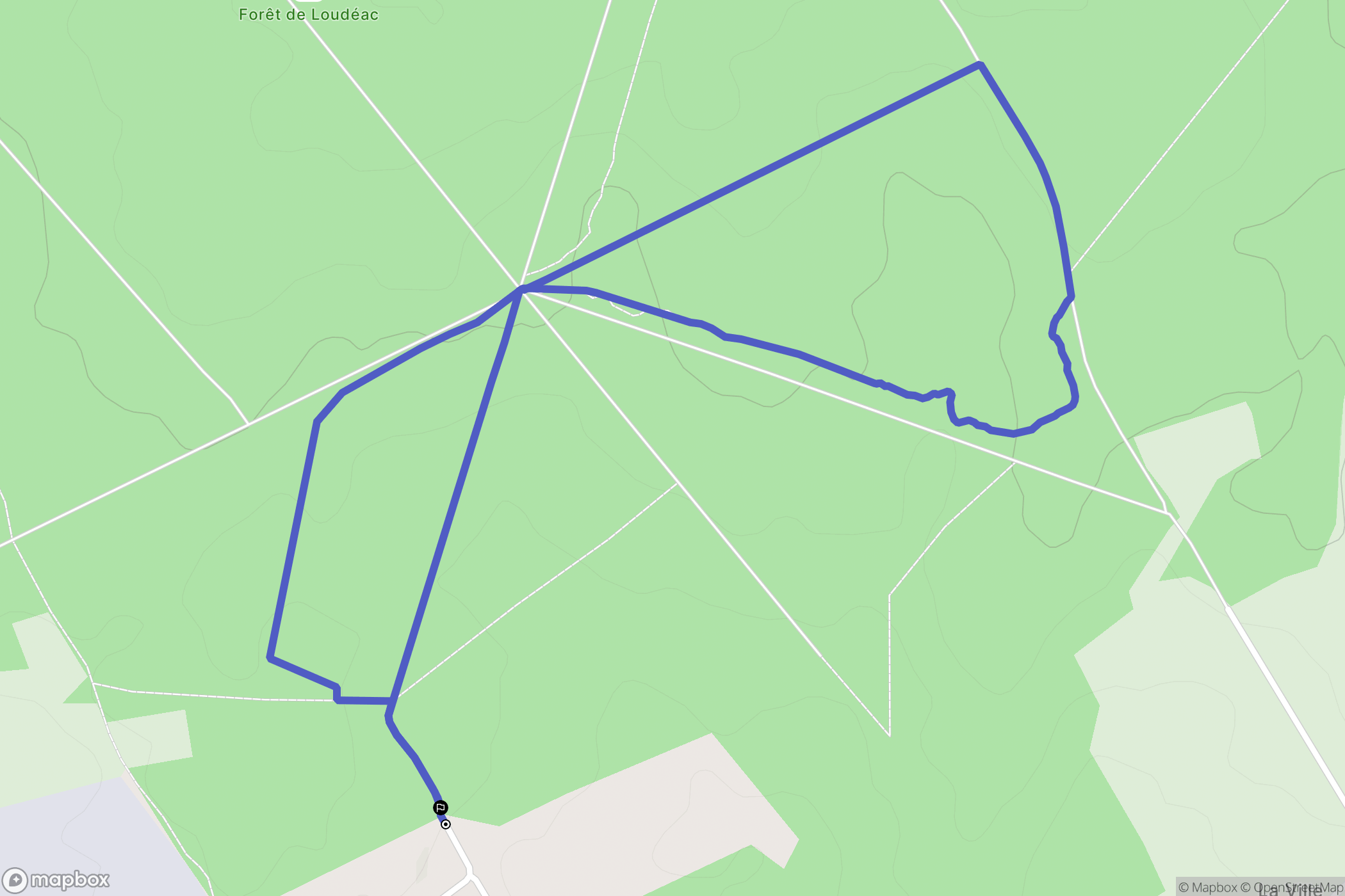 Loudéac : carte du parcours de randonnée - France