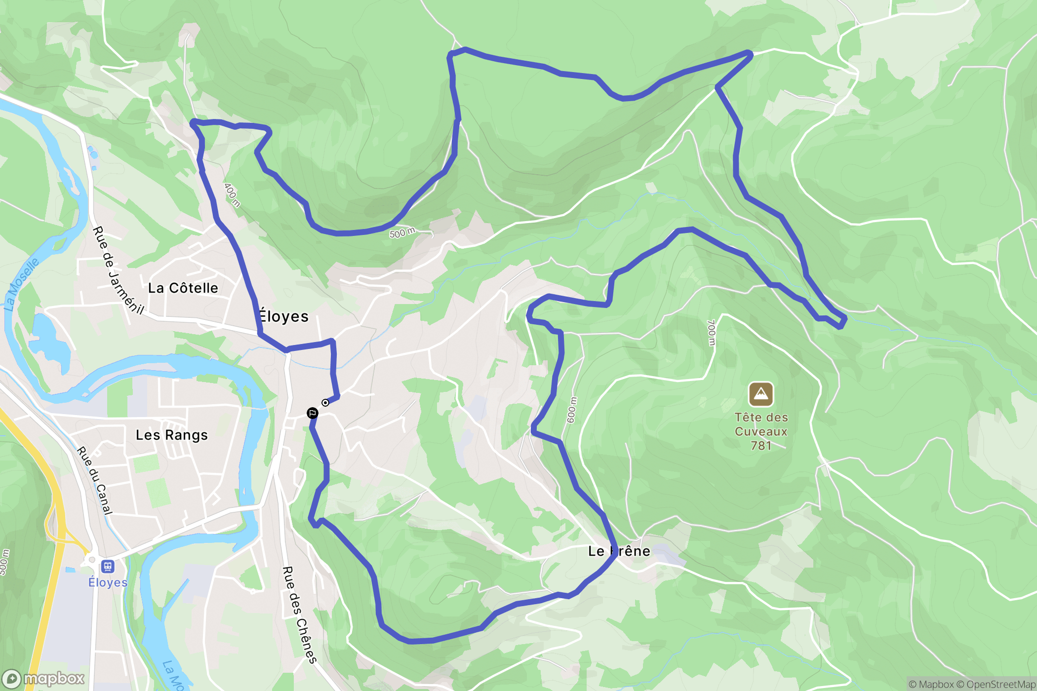 Éloyes : carte du parcours de randonnée - France