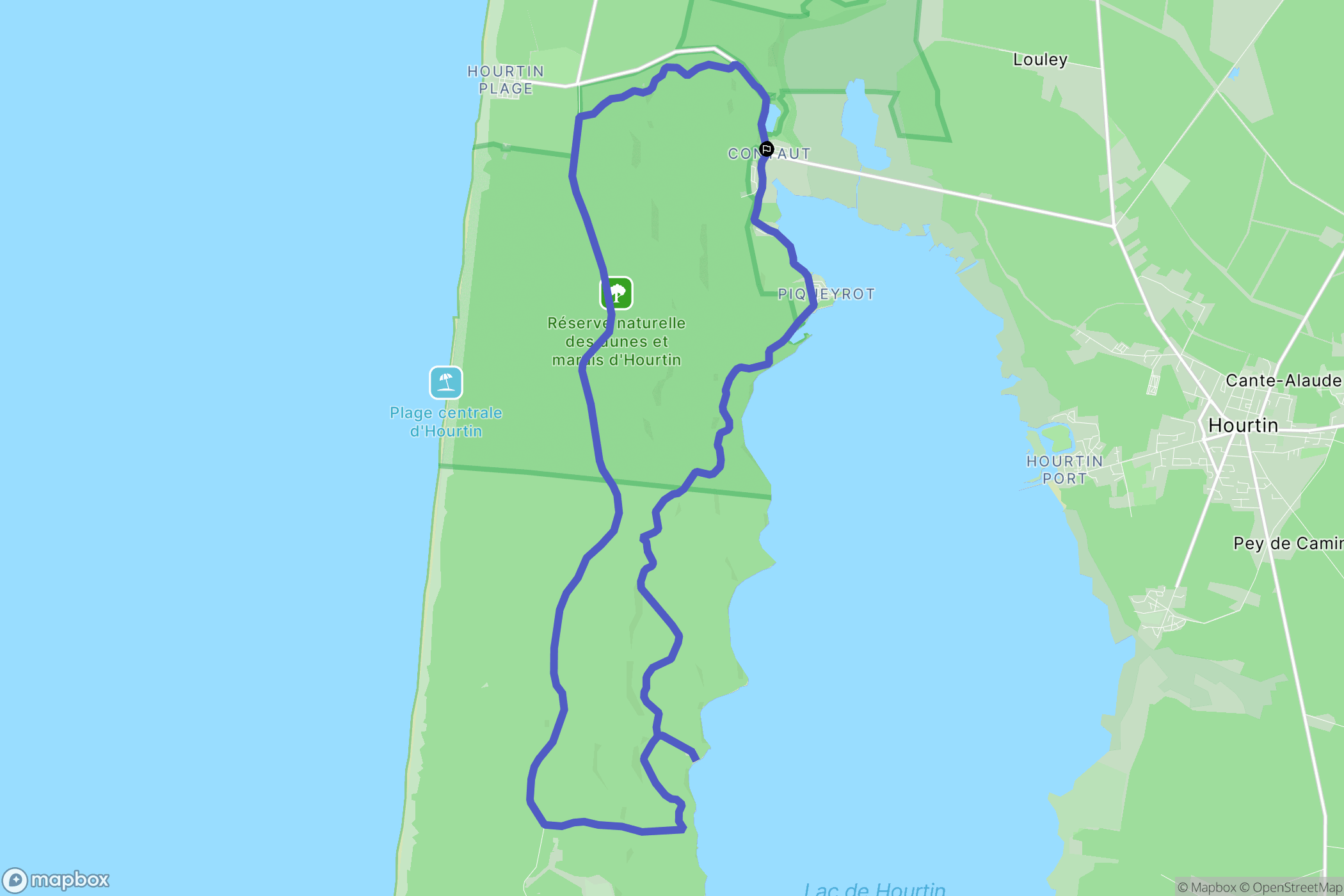 Hourtin : carte du parcours de randonnée - France