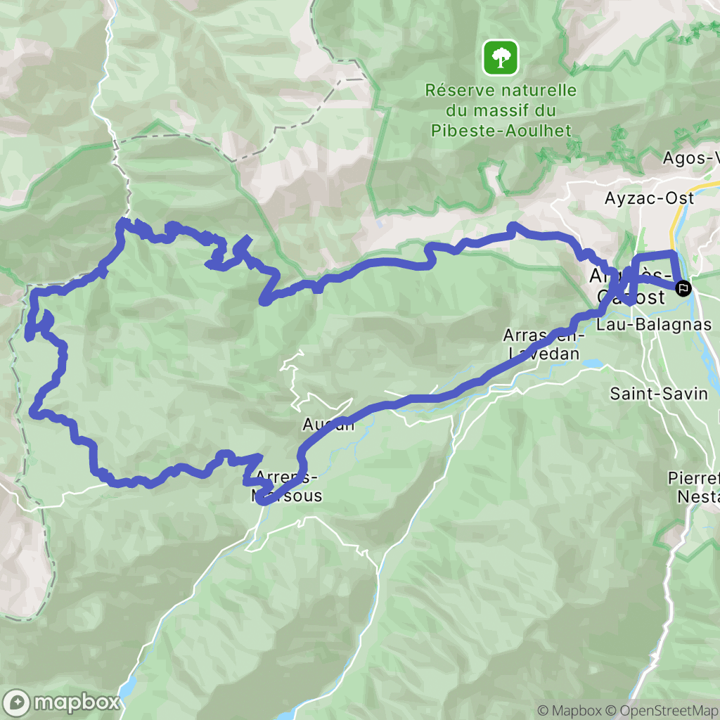 Argelès-Gazost : carte du parcours de randonnée - France