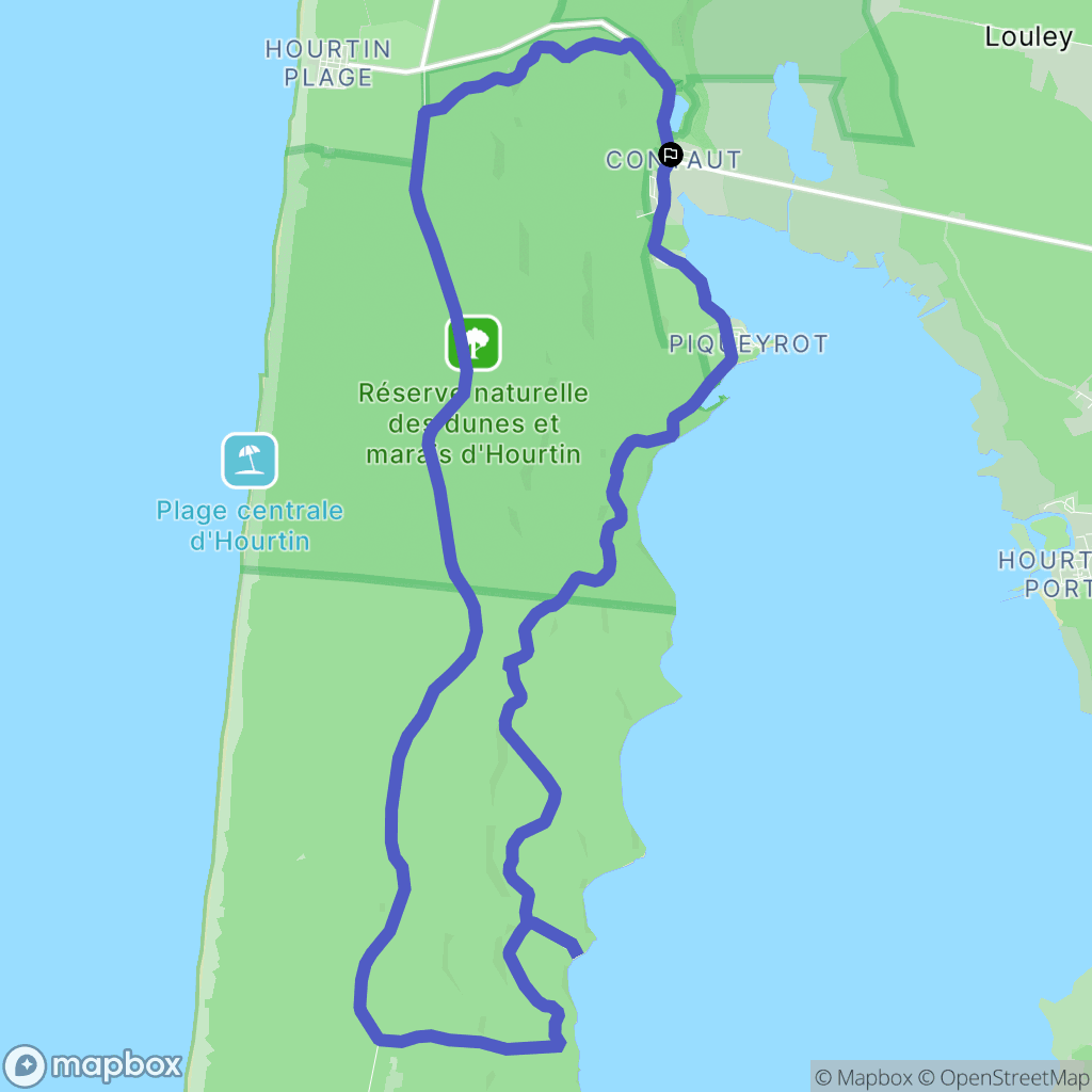 Hourtin : carte du parcours de randonnée - France
