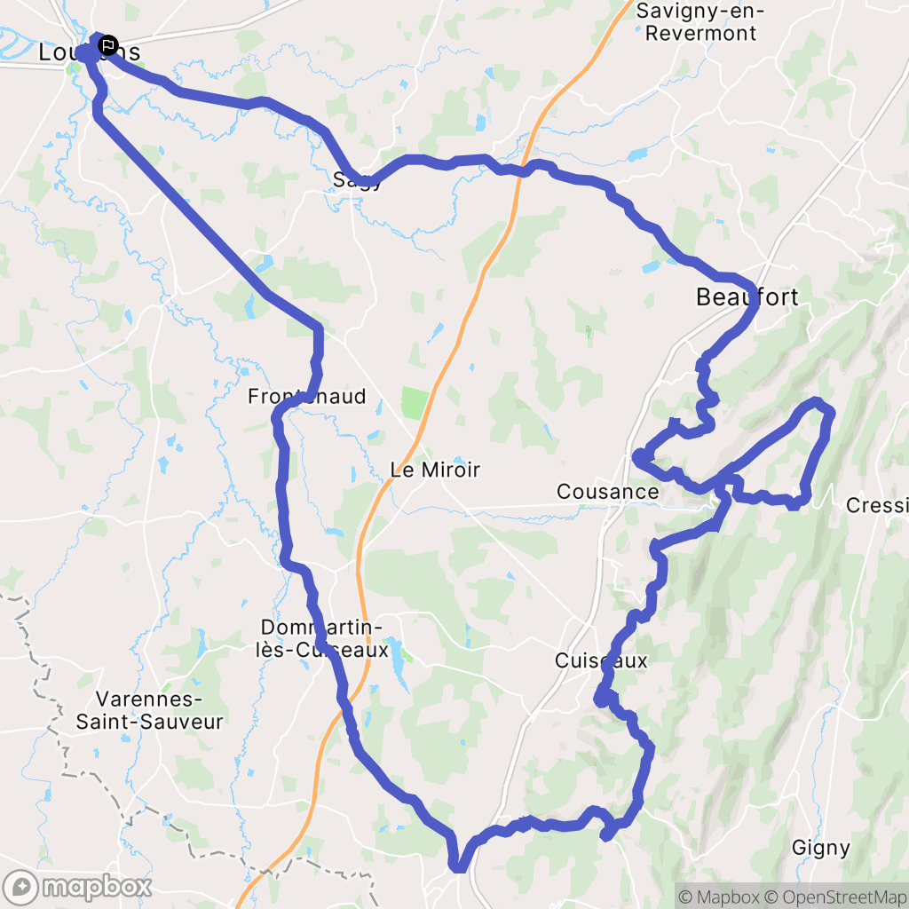 Louhans : carte du parcours de randonnée - France