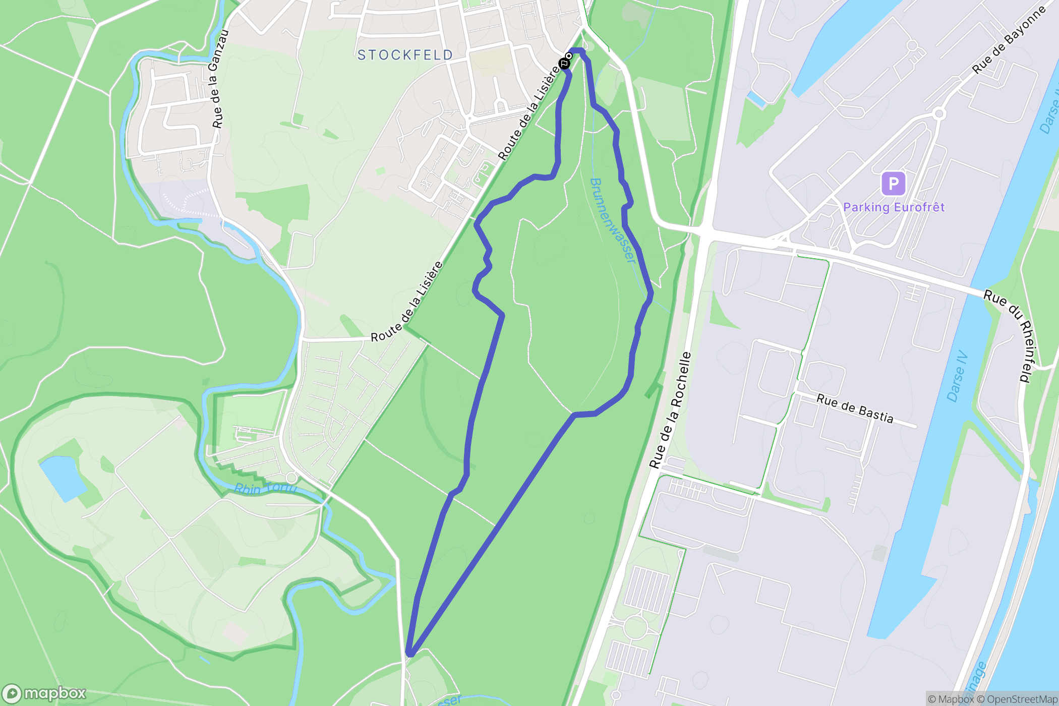 Strasbourg : carte du parcours de randonnée - France