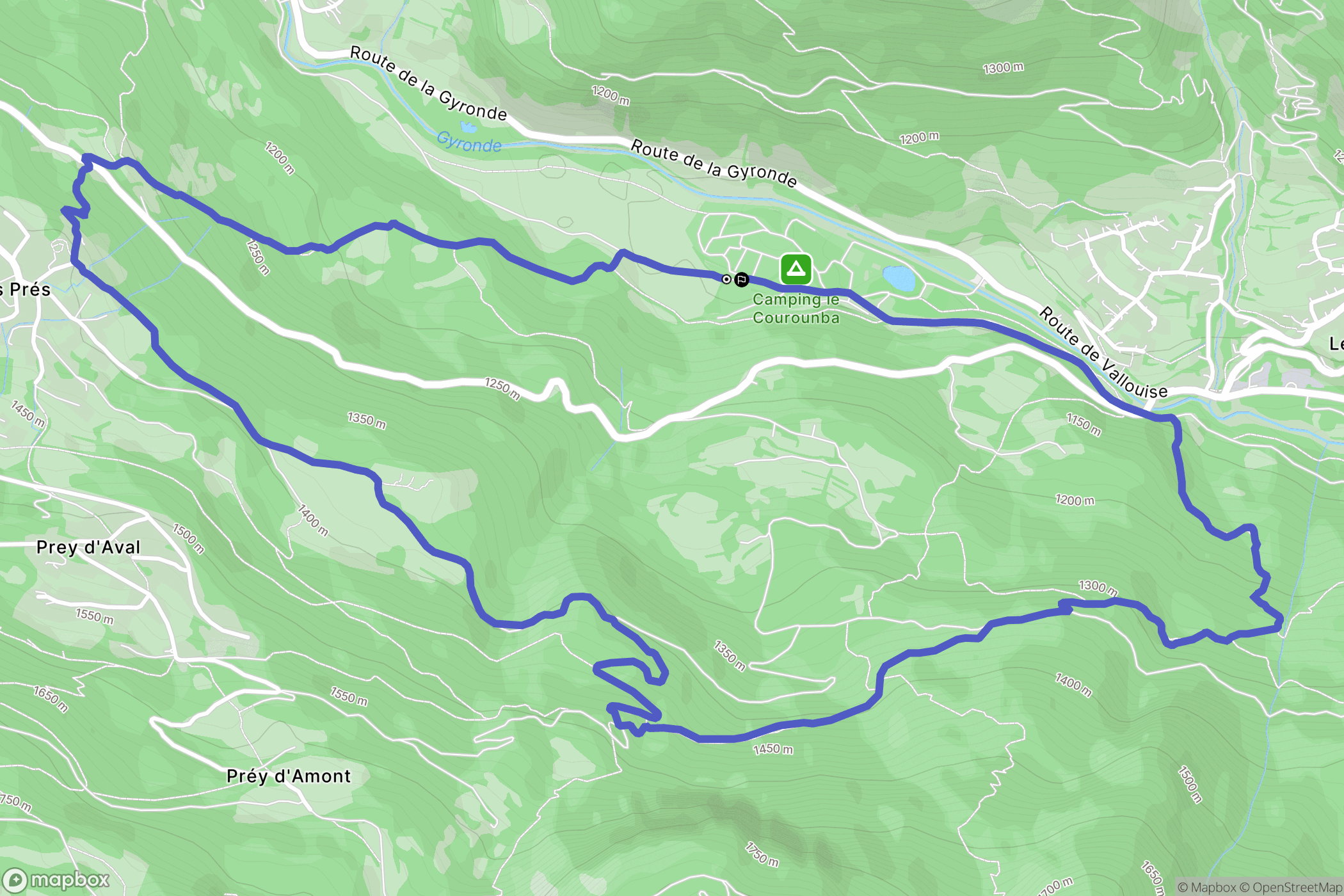 Les Vigneaux : carte du parcours de randonnée - France