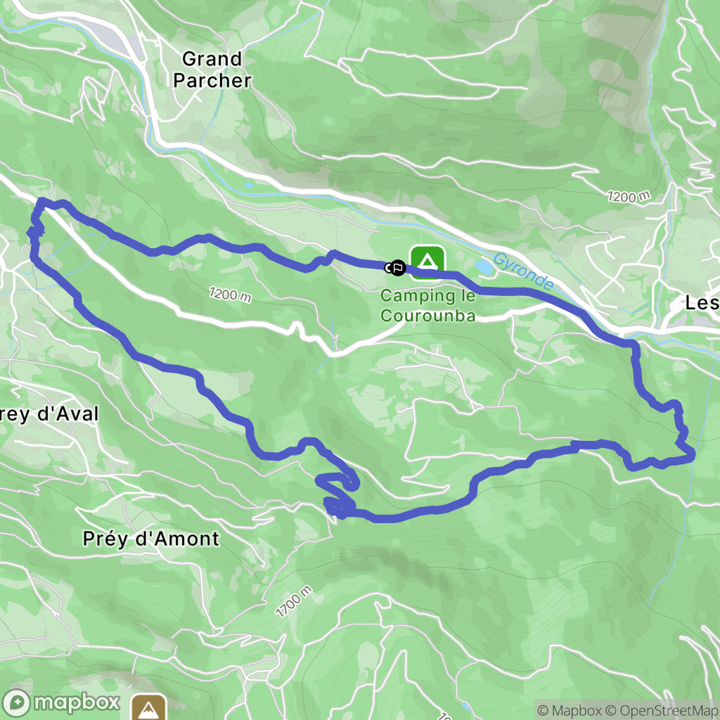 Les Vigneaux : carte du parcours de randonnée - France