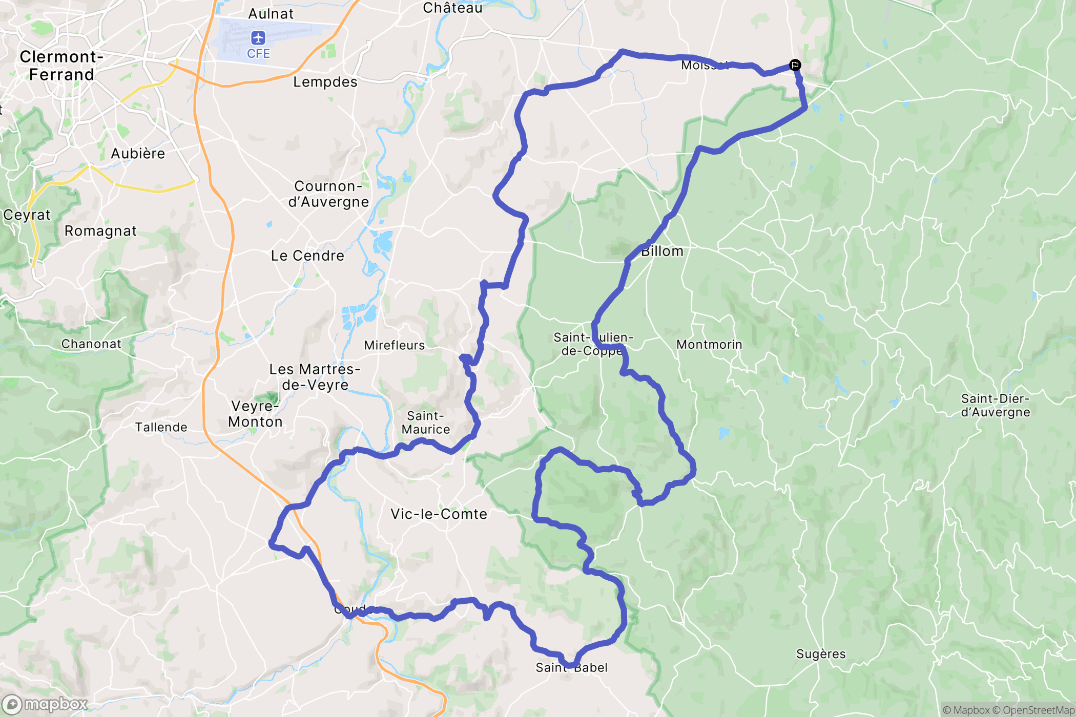 Ravel : carte du parcours de randonnée - France