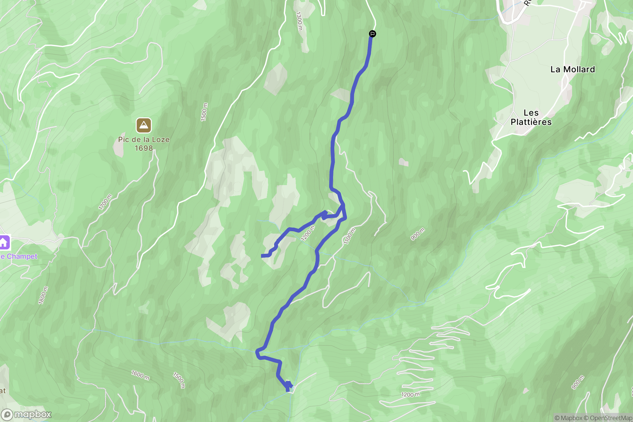 Saint-Alban-d'Hurtières : carte du parcours de randonnée - France