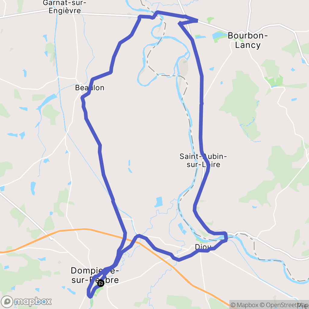 Dompierre-sur-Besbre : carte du parcours de randonnée - France