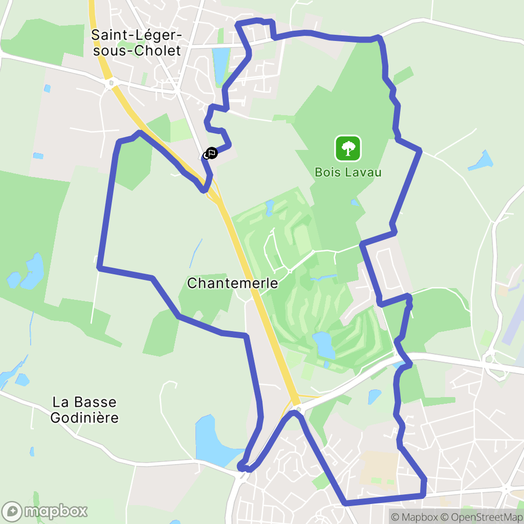 Saint-Léger-sous-Cholet : carte du parcours de randonnée - France