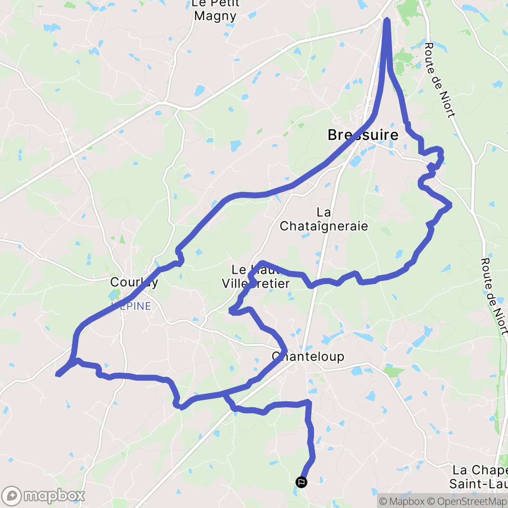 Chanteloup : carte du parcours de randonnée - France