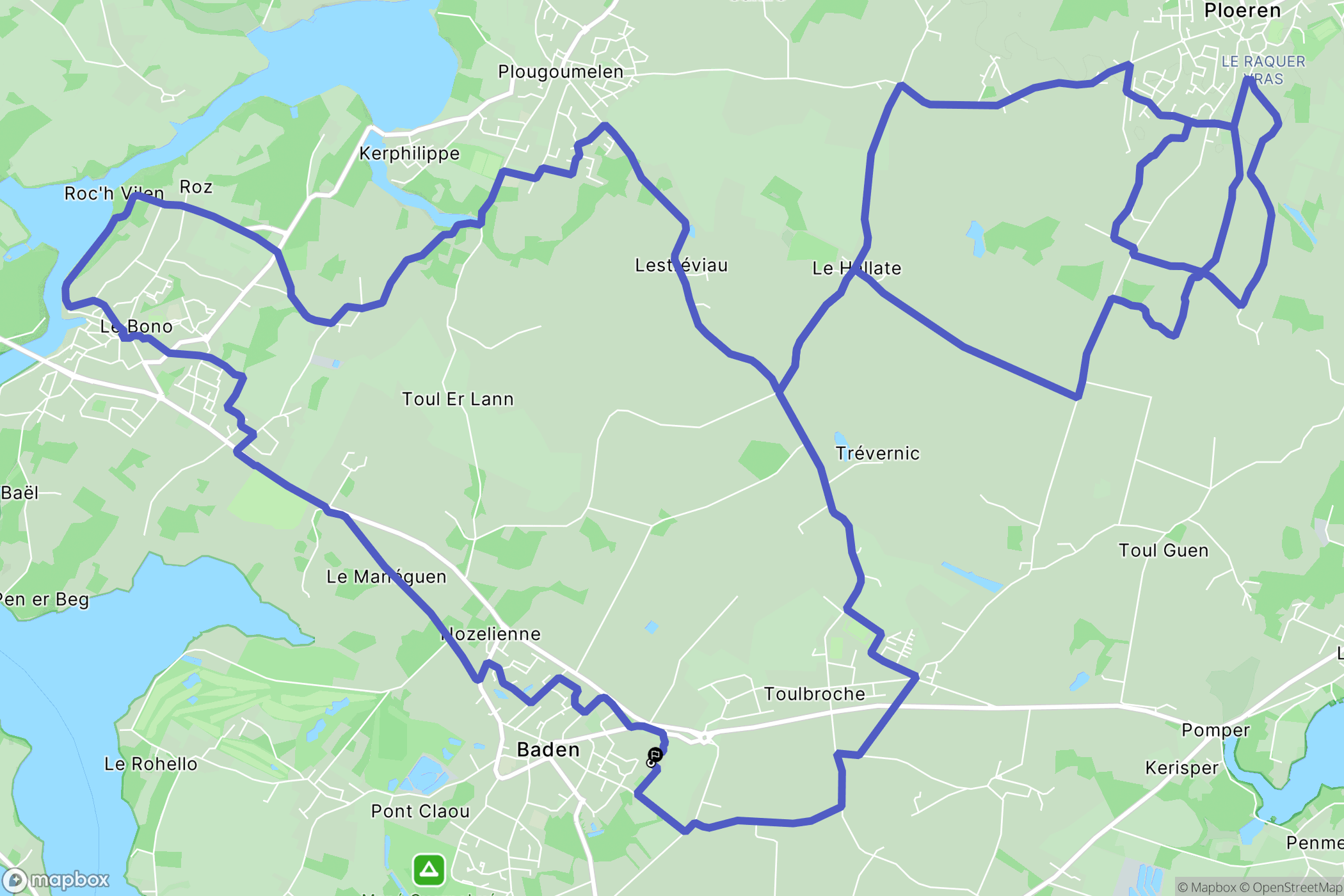 Baden : carte du parcours de randonnée - France