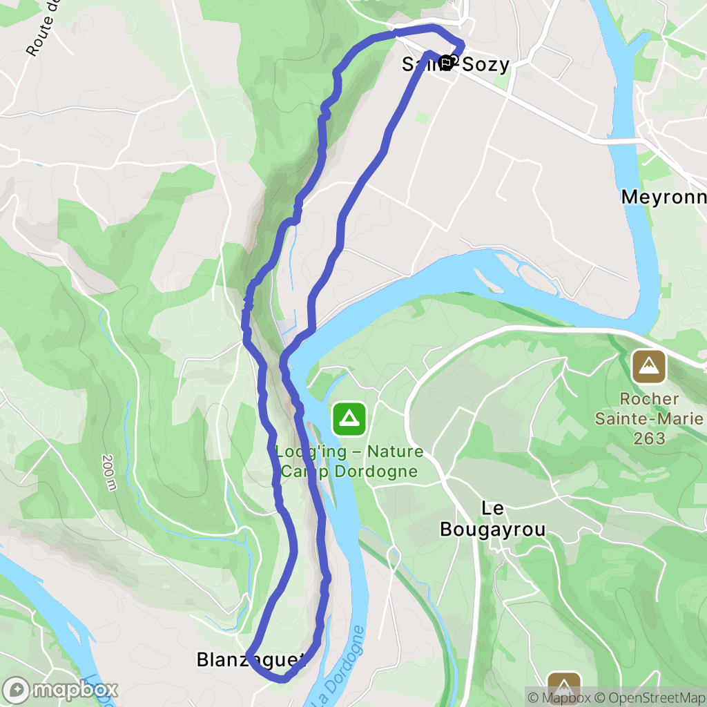 Saint-Sozy : carte du parcours de randonnée - France