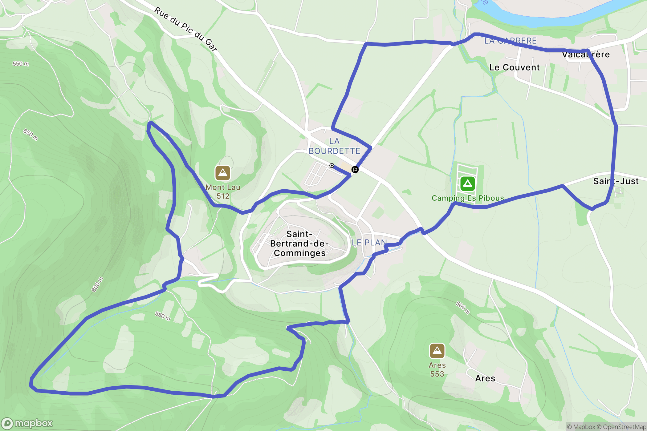 Saint-Bertrand-de-Comminges : carte du parcours de randonnée - France
