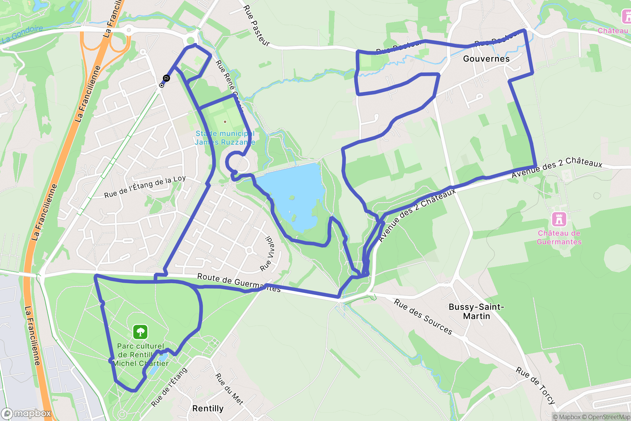 Saint-Thibault-des-Vignes : carte du parcours de randonnée - France