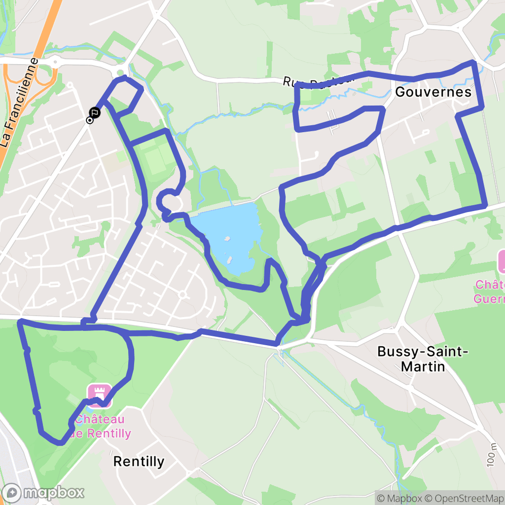 Saint-Thibault-des-Vignes : carte du parcours de randonnée - France