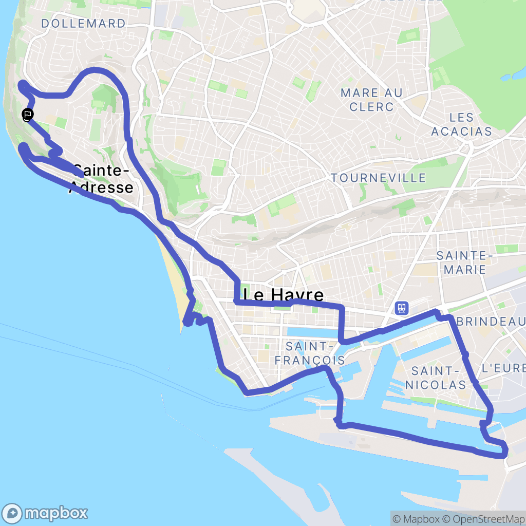 Sainte-Adresse : carte du parcours de randonnée - France