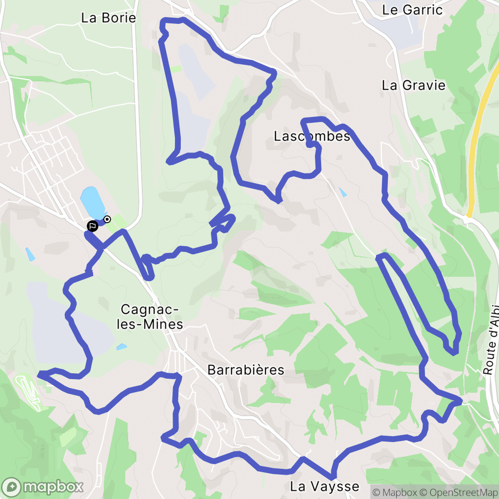 Cagnac-les-Mines : carte du parcours de randonnée - France