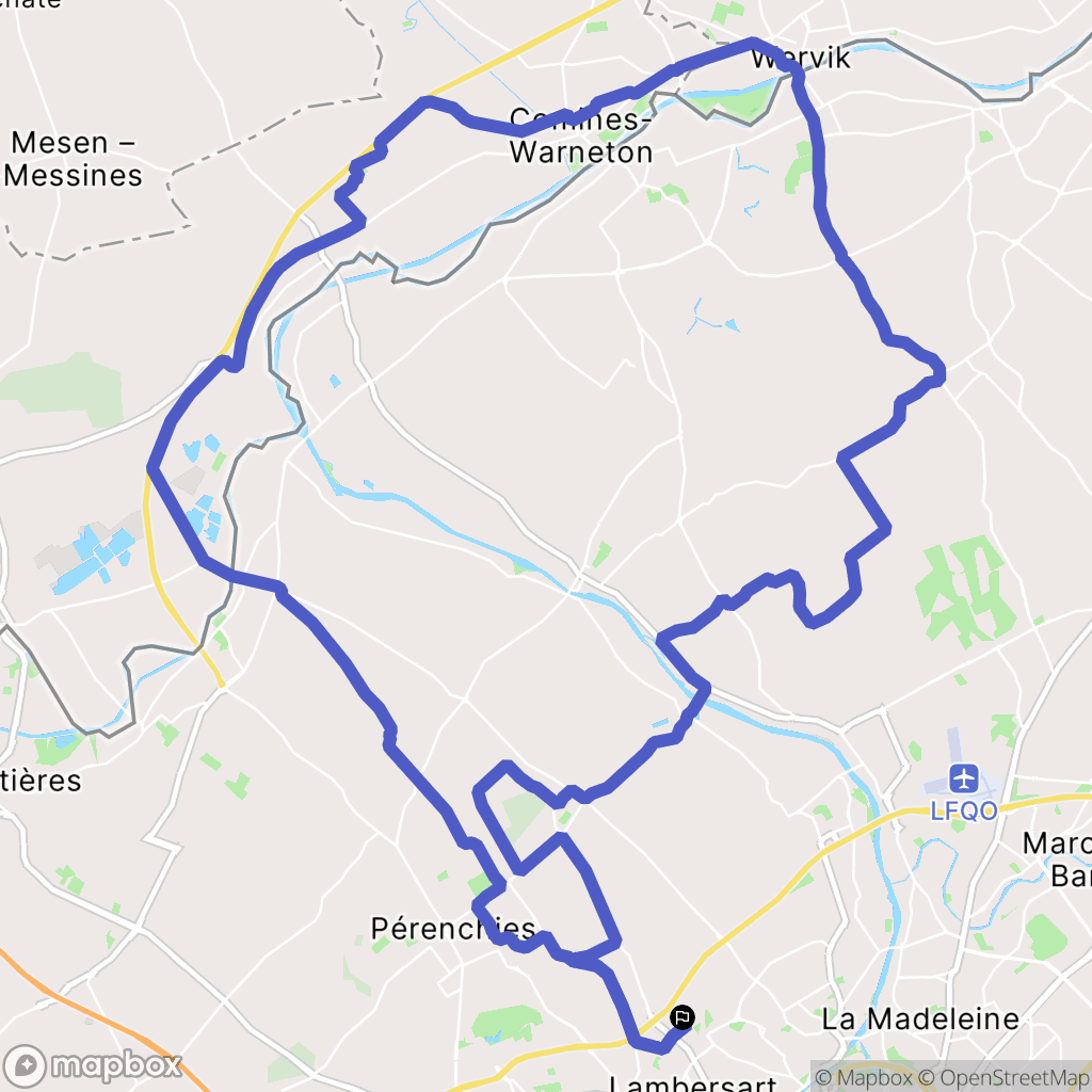 Lambersart : carte du parcours de randonnée - France