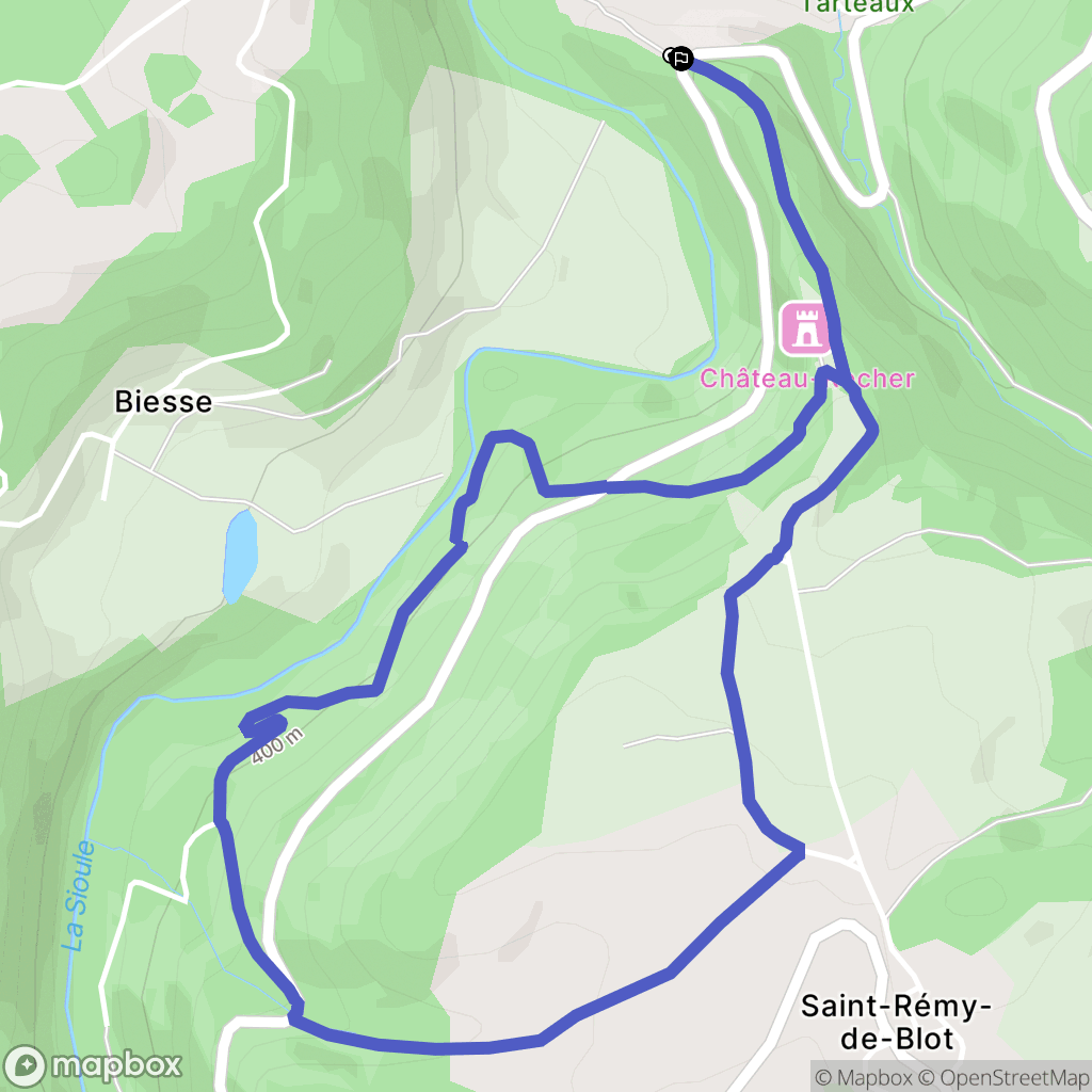 Saint-Rémy-de-Blot : carte du parcours de randonnée - France
