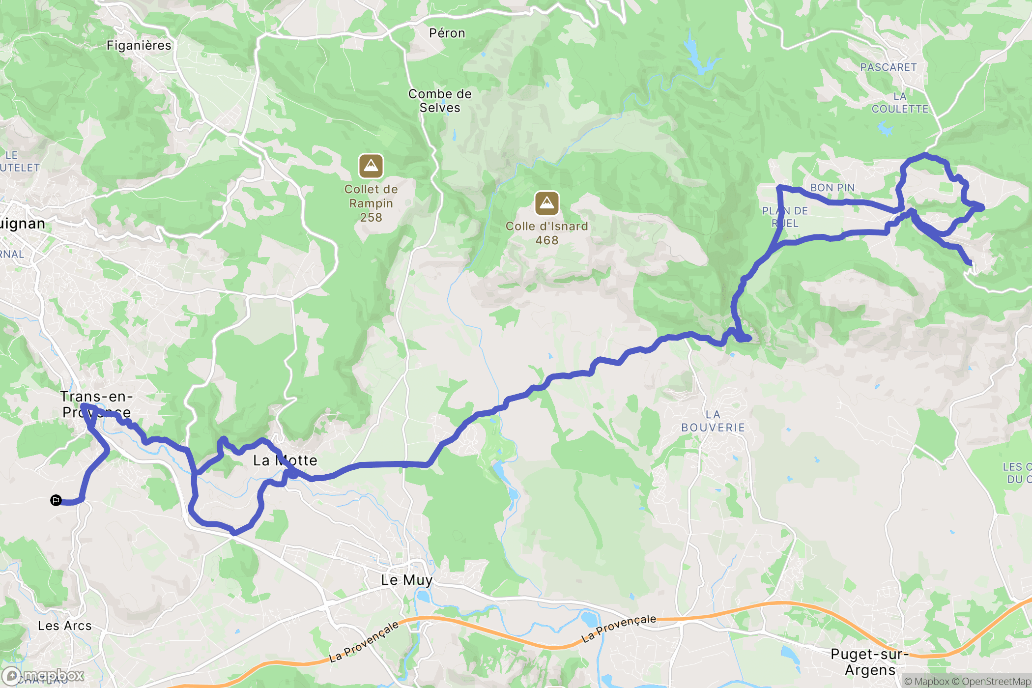 Les Arcs : carte du parcours de randonnée - France