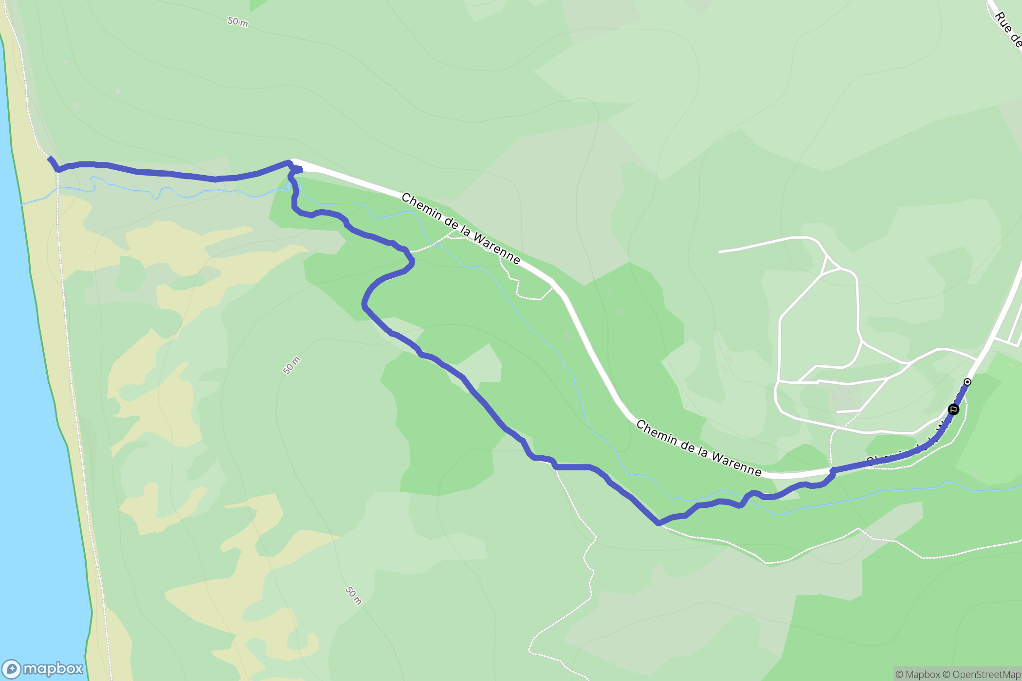 Saint-Étienne-au-Mont : carte du parcours de randonnée - France