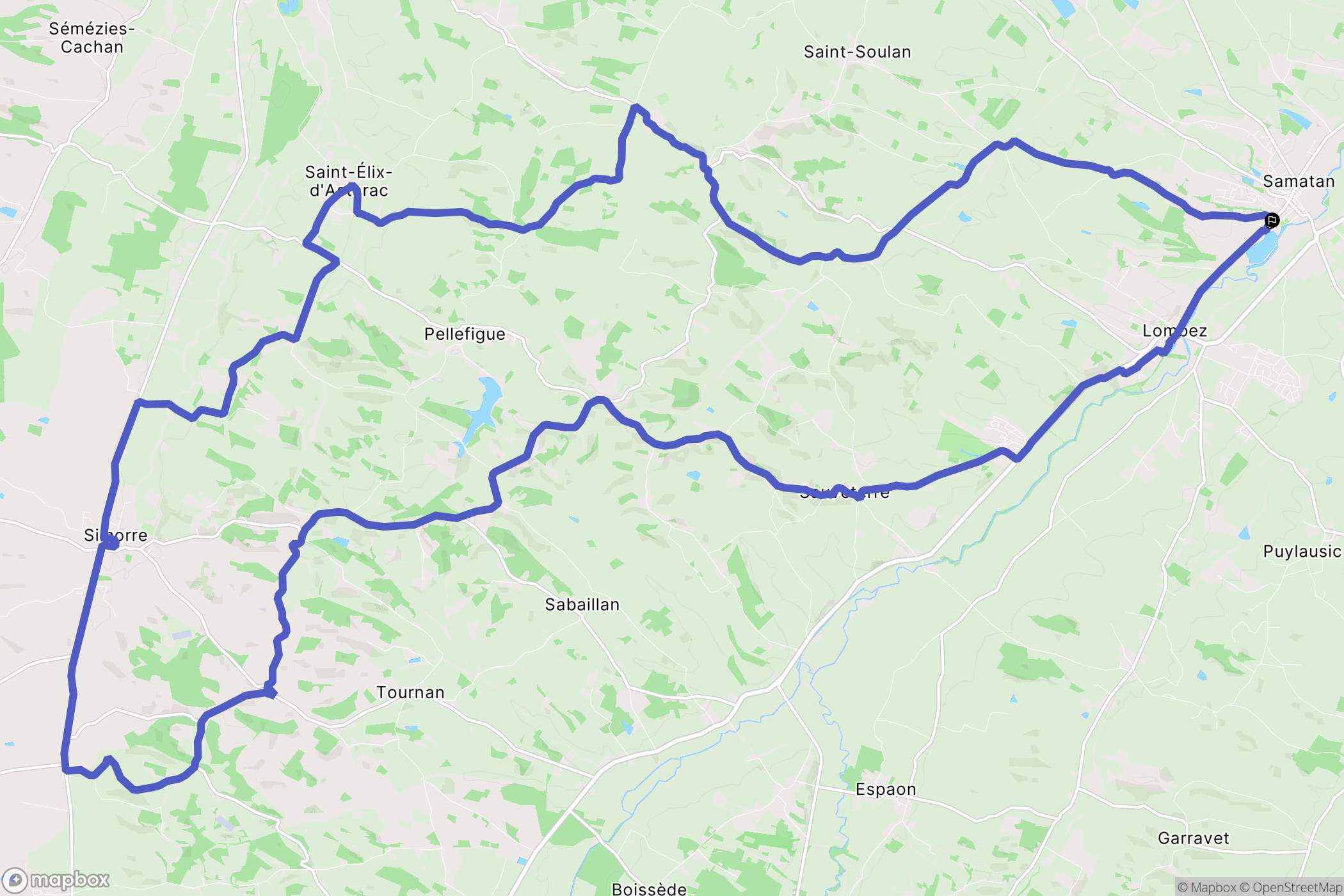 Samatan : carte du parcours de randonnée - France