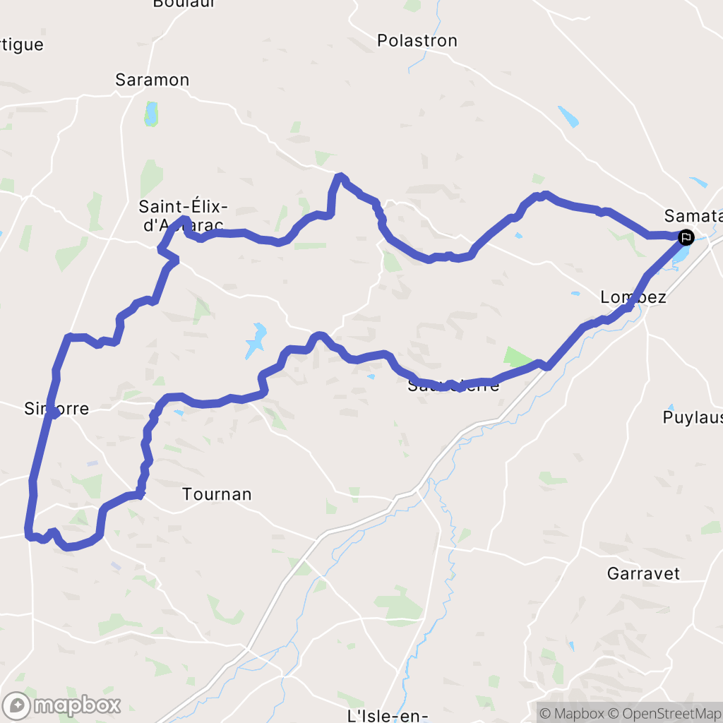 Samatan : carte du parcours de randonnée - France