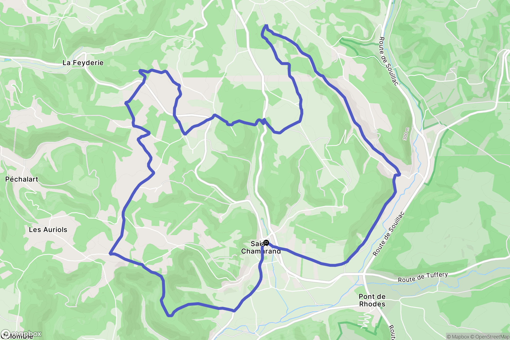 Saint-Chamarand : carte du parcours de randonnée - France