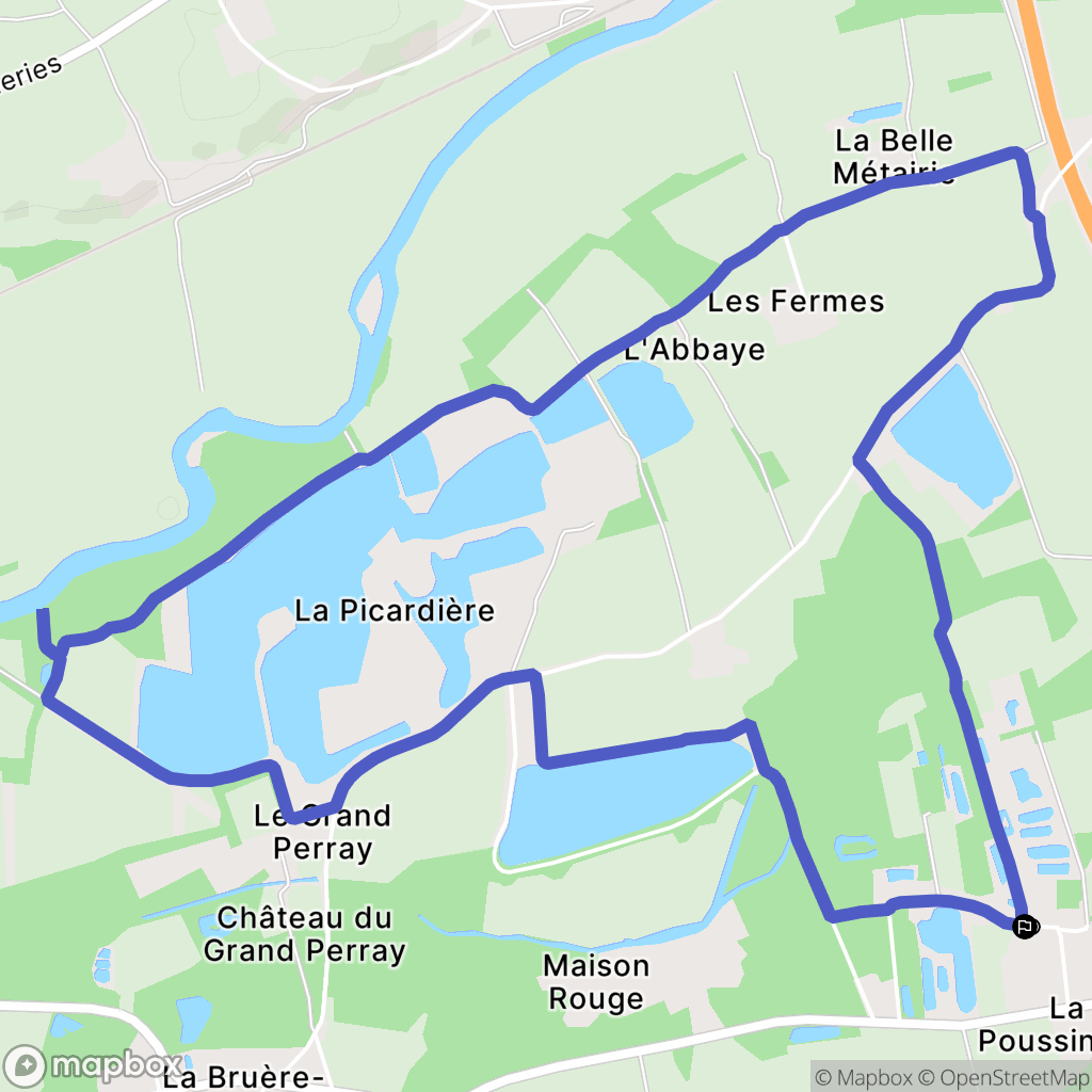La Bruère-sur-Loir : carte du parcours de randonnée - France