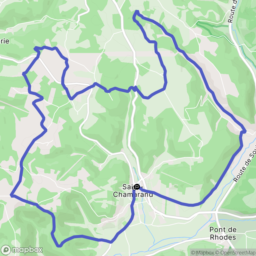 Saint-Chamarand : carte du parcours de randonnée - France