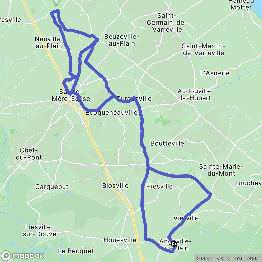Carentan les Marais : carte du parcours de randonnée - France