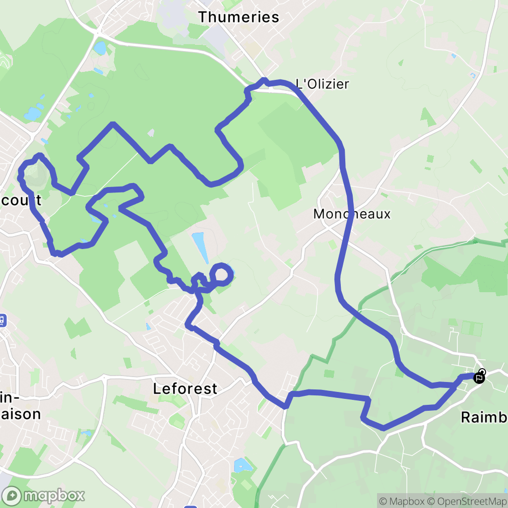 Raimbeaucourt : carte du parcours de randonnée - France