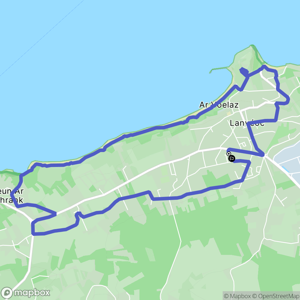 Lanvéoc : carte du parcours de randonnée - France