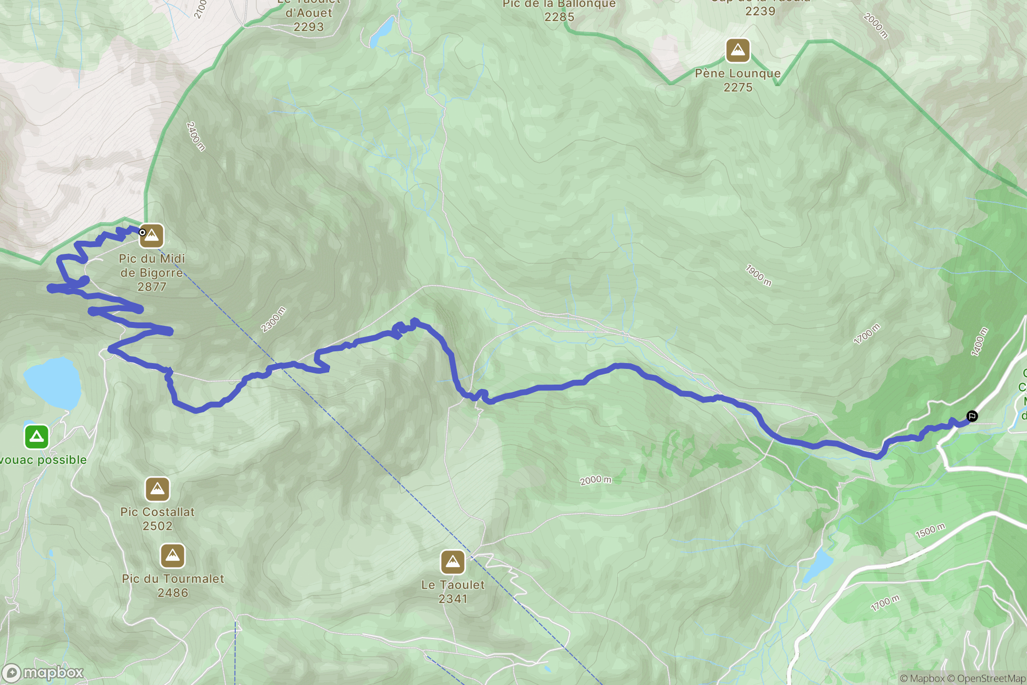 Sers : carte du parcours de randonnée - France