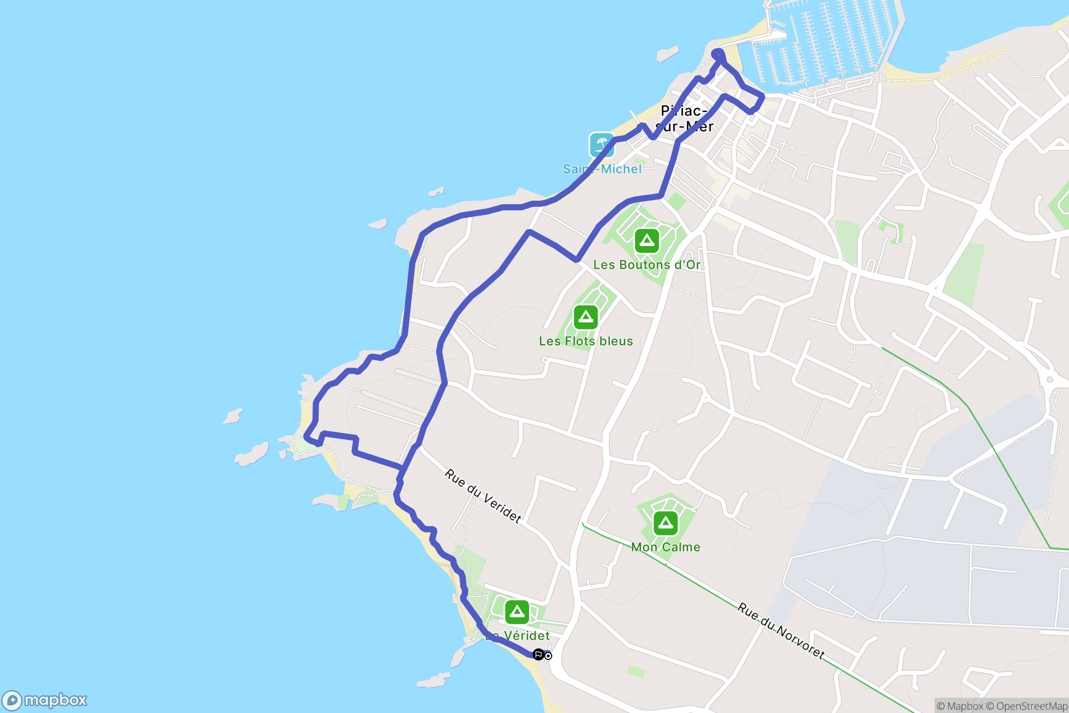 Piriac-sur-Mer : carte du parcours de randonnée - France