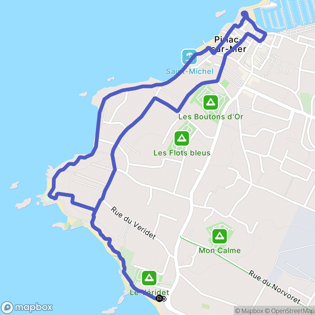 Piriac-sur-Mer : carte du parcours de randonnée - France