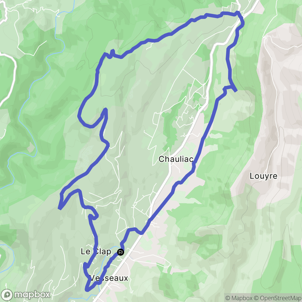 Vesseaux : carte du parcours de randonnée - France